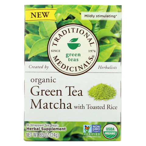Traditional Medicinals - Green Tea Mtcha W-rce - Case Of 6 - 16 Bag