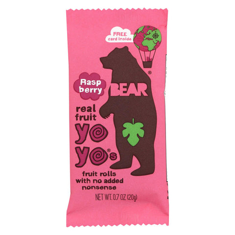 Bear Real Fruit Yoyo Snack - Raspberry - Case Of 12 - .7 Oz.