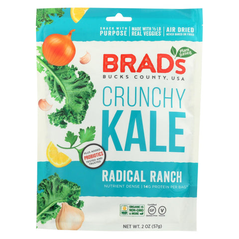 Brad's Plant Based - Crunchy Kale - Radical Ranch - Case Of 12 - 2 Oz.