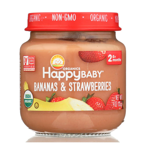 Happy Baby - Cc Banas Strawberry Stg2 - Case Of 6 - 4 Oz