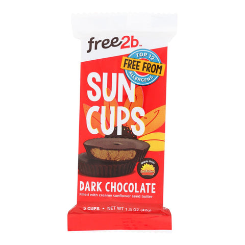 Free 2 B - Sun Cups Dark Chocolate 2-cup - Case Of 12-1.4 Oz